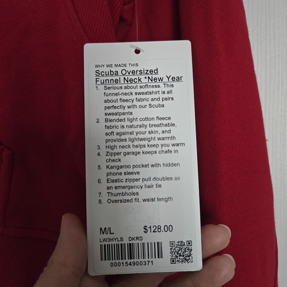 Lululemon Lunar Year Special Edition Red Half-Zip Scuba Hoodiesz M/L - Picture 4 of 11